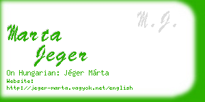 marta jeger business card