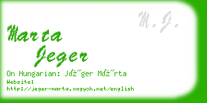 marta jeger business card